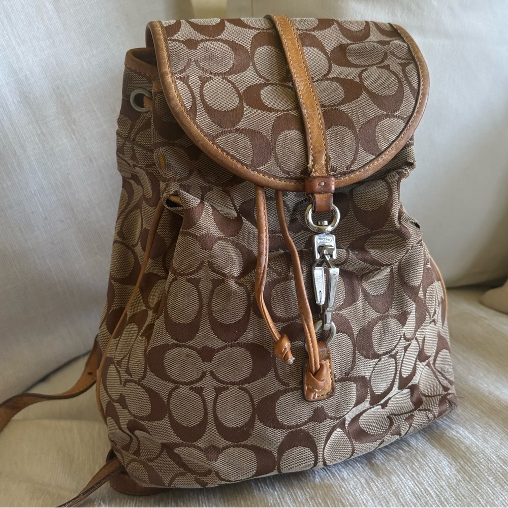 Coach Patterned Backpack - image 1